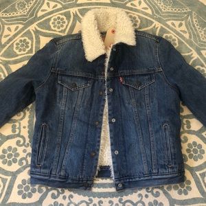 Levi Sherpa blue jean jacket